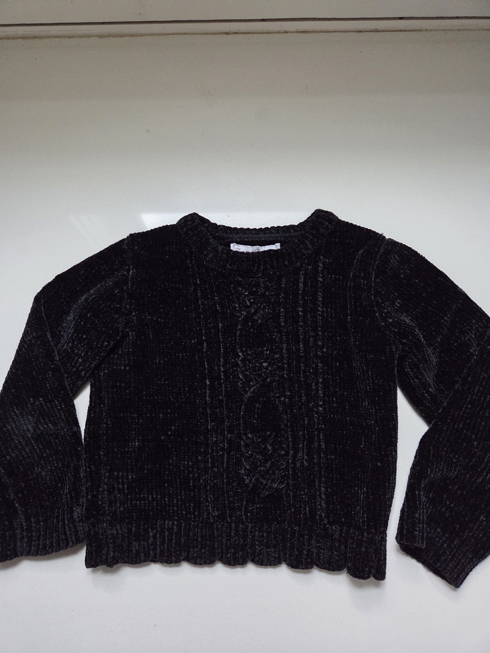 Tommy Bahama Black Chenille Cable Knit Sweater
